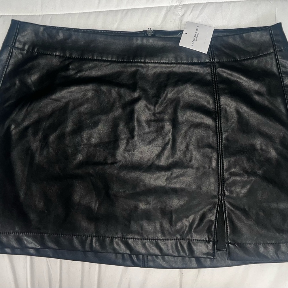 American Eagle Outfitters Black Vegan Leather Mini Skirt